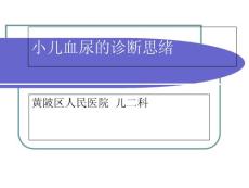 小儿血尿的诊断思路培训课件