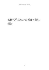氟化鈣單晶(CAF2)項目可行性報告