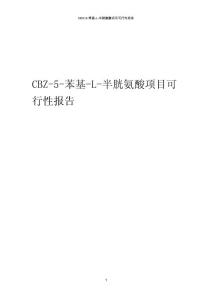 CBZ-5-苯基-L-半胱氨酸項目可行性報告