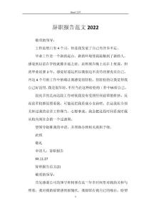 辭職報告2022