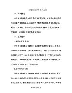 教育集團(tuán)學(xué)年工作總結(jié)