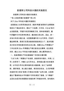 最新縣煙草公司科技興煙的實施意見-范文精品