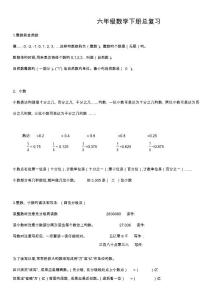 2023年新人教版六年級數(shù)學(xué)下冊總復(fù)習(xí)知識點