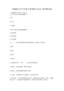 部編版小學六年級下冊道德與法治-期末測試卷加答案(奪冠系列)
