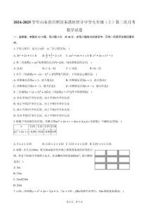 2024-2025学年山东省日照市东港区经开中学九年级(上)第二次月考数学试卷(含答案)