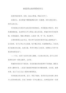 班里男生校草胃疼作文