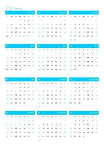 2025_2026_2027_Calendar_三年日歷表共24款_英文豎版_A4可直接打印