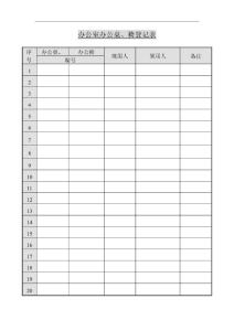市場服務中心辦公桌椅登記表格式