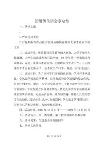 團組織生活會系總結