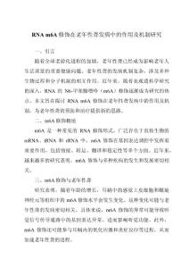 RNA m6A修饰在老年性聋发病中的作用及机制研究