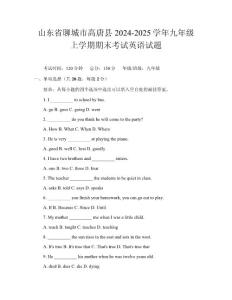 山东省聊城市高唐县2024-2025学年九年级上学期期末考试英语试题