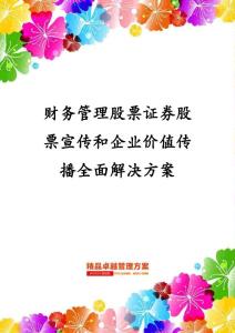 財務管理股票證券股票宣傳和企業價值傳播全面解決方案