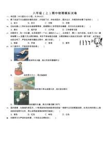 2  八年級（上）期中物理模擬試卷 帶解析