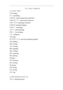 機械加工英語詞匯