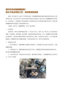 提升机轴键槽磨损闹 “罢工”，高分子复合修复来 “救场”