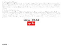 aprilia阿普利亞854023 RX-SX 50 MY 2007 SF-F 說明書