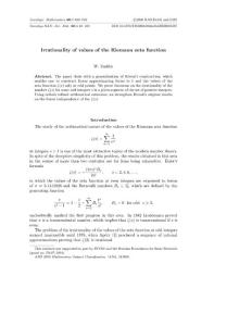 10.1.1.9.311 Irrationality of values of the Riemann zeta function (2002)