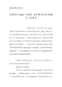 英語考試作文-托福寫作task2環境類 保護瀕危動物VS滿足人類需求
