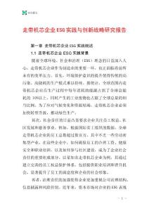 走帶機芯企業ESG實踐與創新戰略研究報告