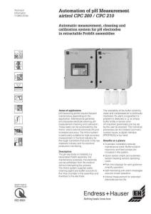 E+H恩德斯·豪斯 Automation of pH Measurement airtrol CPC200&CPC210技術(shù)手冊