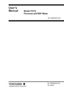 YOKOGAWA橫河PH72 Personal pH-ORP Meter使用說明書