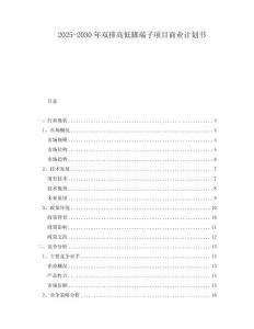 2025-2030年雙排高低腳端子項(xiàng)目商業(yè)計(jì)劃書