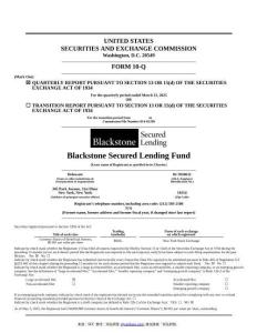 【SEC-2025行業(yè)研究報告】Form 10-Q Blackstone Secured Lending Fund