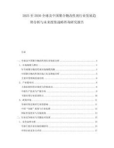 2025至2030全球及中国聚合物改性剂行业发展趋势分析与未来投资战略咨询研究报告