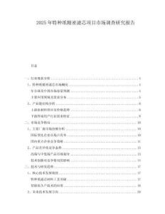 2025年特种纸精密滤芯项目市场调查研究报告