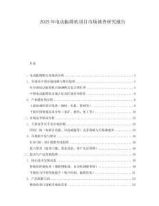 2025年电动振筛机项目市场调查研究报告
