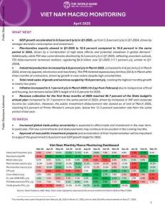 世界银行 -2025 年 4 月越南宏观经济监测 Viet Nam Macro Monitoring April 2025