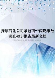 抚顺石化公司承包商“”闪燃事故调查初步报告最新文档