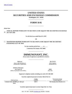 【SEC-2025行业研究报告】Form 10-K Immunovant Inc.