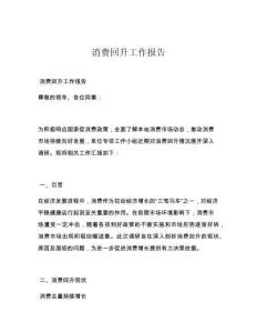 消费回升工作报告