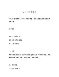 latex工作报告