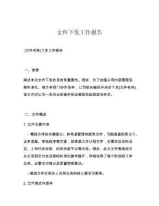 文件下发工作报告