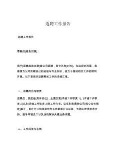 返聘工作报告