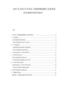 2025至2030年中国电工绝缘聚酯薄膜行业投资前景及策略咨询研究报告