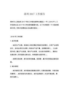 漳州2017工作報告