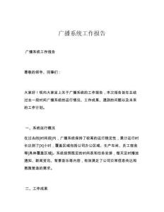 广播系统工作报告