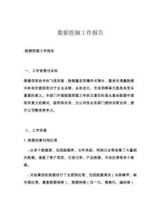 数据挖掘工作报告