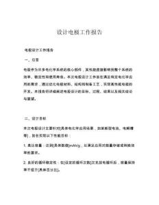 设计电极工作报告
