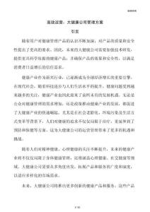 高效运营：大健康公司管理方案