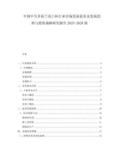 中国中号多彩兰花口杯行业市场发展前景及发展趋势与投资战略研究报告2025-2028版