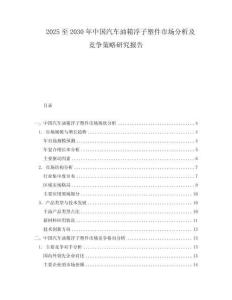 2025至2030年中国汽车油箱浮子塑件市场分析及竞争策略研究报告