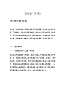 防暴恐工作报告