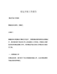 春运开始工作报告