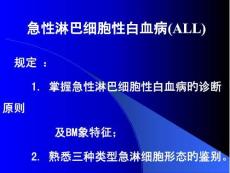 急性淋巴细胞白血病培训课件