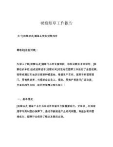 视察烟草工作报告