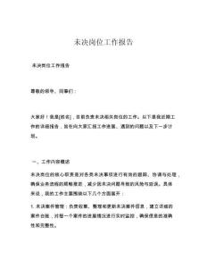 未决岗位工作报告